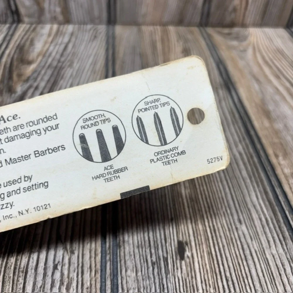 Vintage Genuine Ace Hard Rubber Comb 7